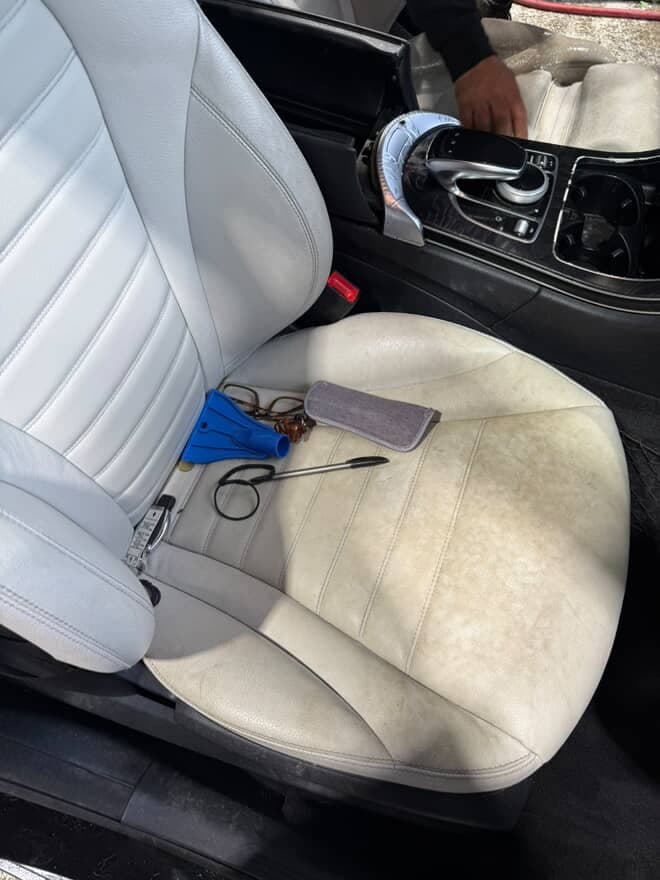 Leather Seat Rejuvenation - Before